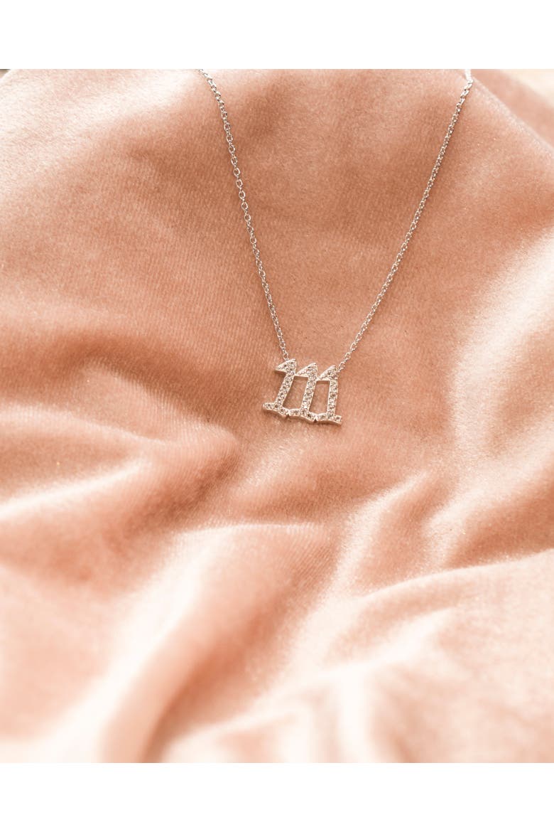 111 Angel Number Manifestation Necklace, Alternate, color, Rose