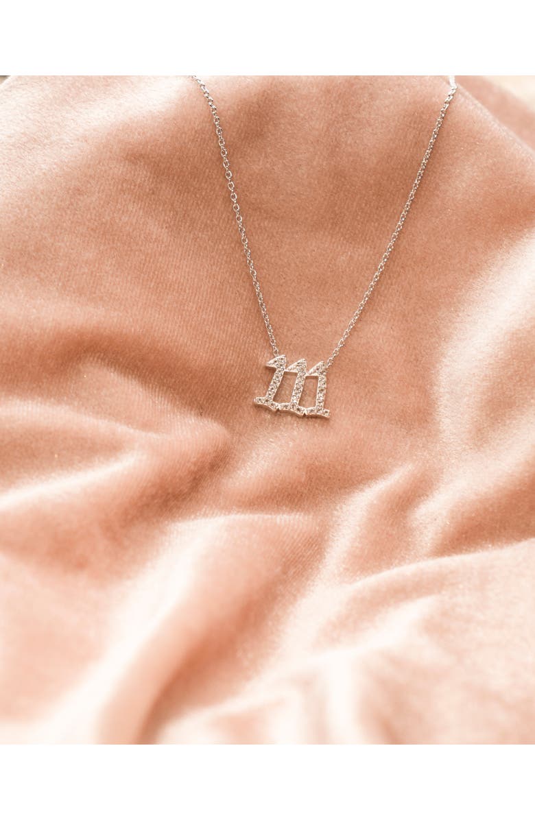 Seven Saints 111 Angel Number Manifestation Necklace, Alternate, color, White