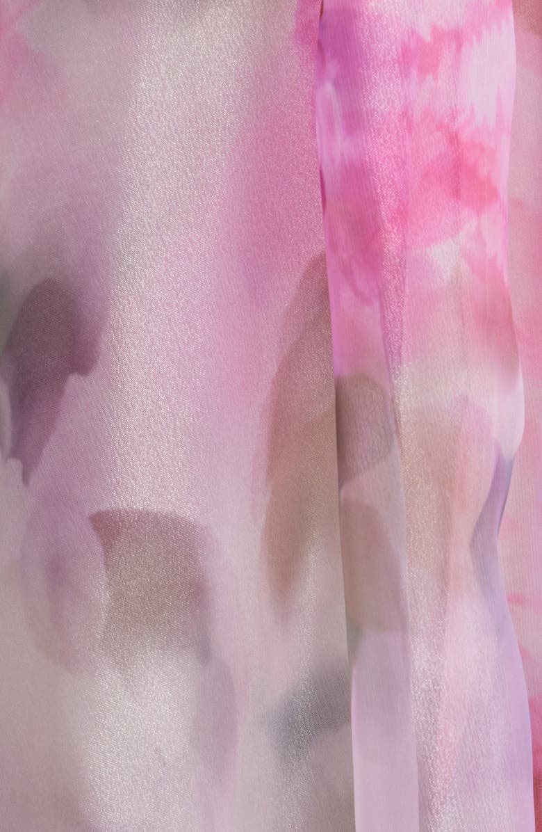 Eliza J Floral Print Strap Ballgown, Alternate, color, Rose