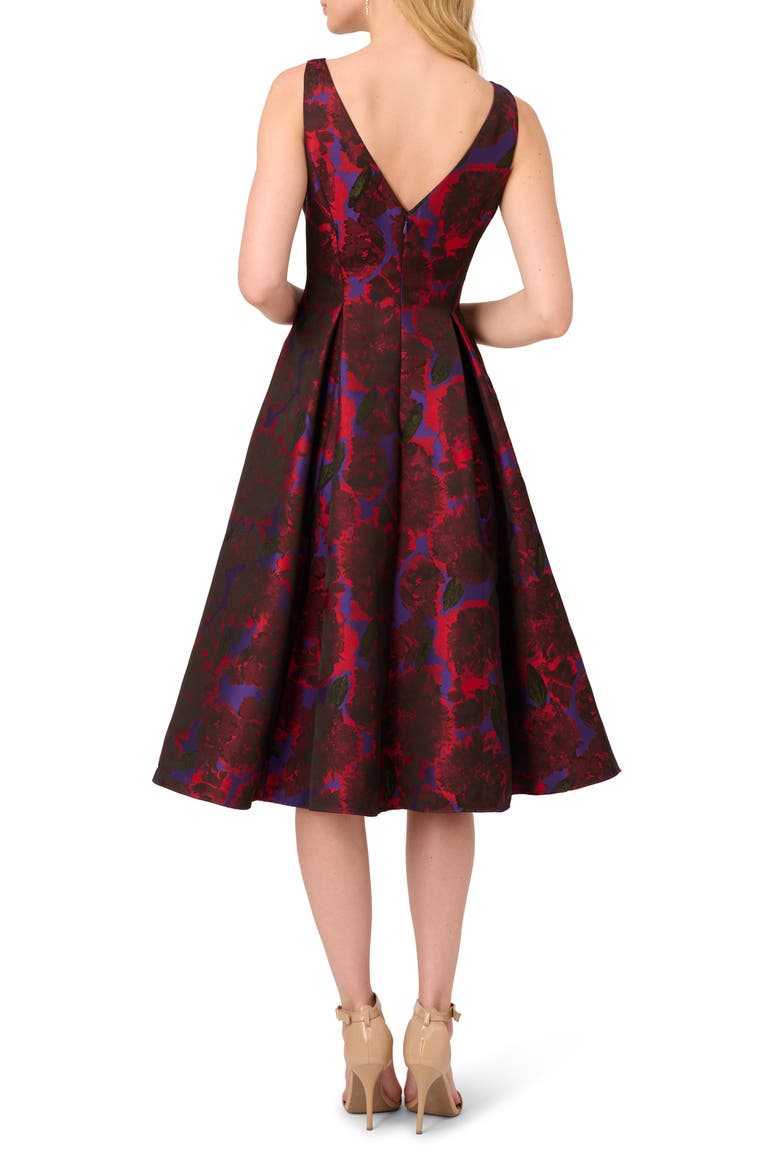 vince camuto floral jacquard fit and flare dress Vince Camuto Women's Jacquard Fit & Flare Dress - Blue
