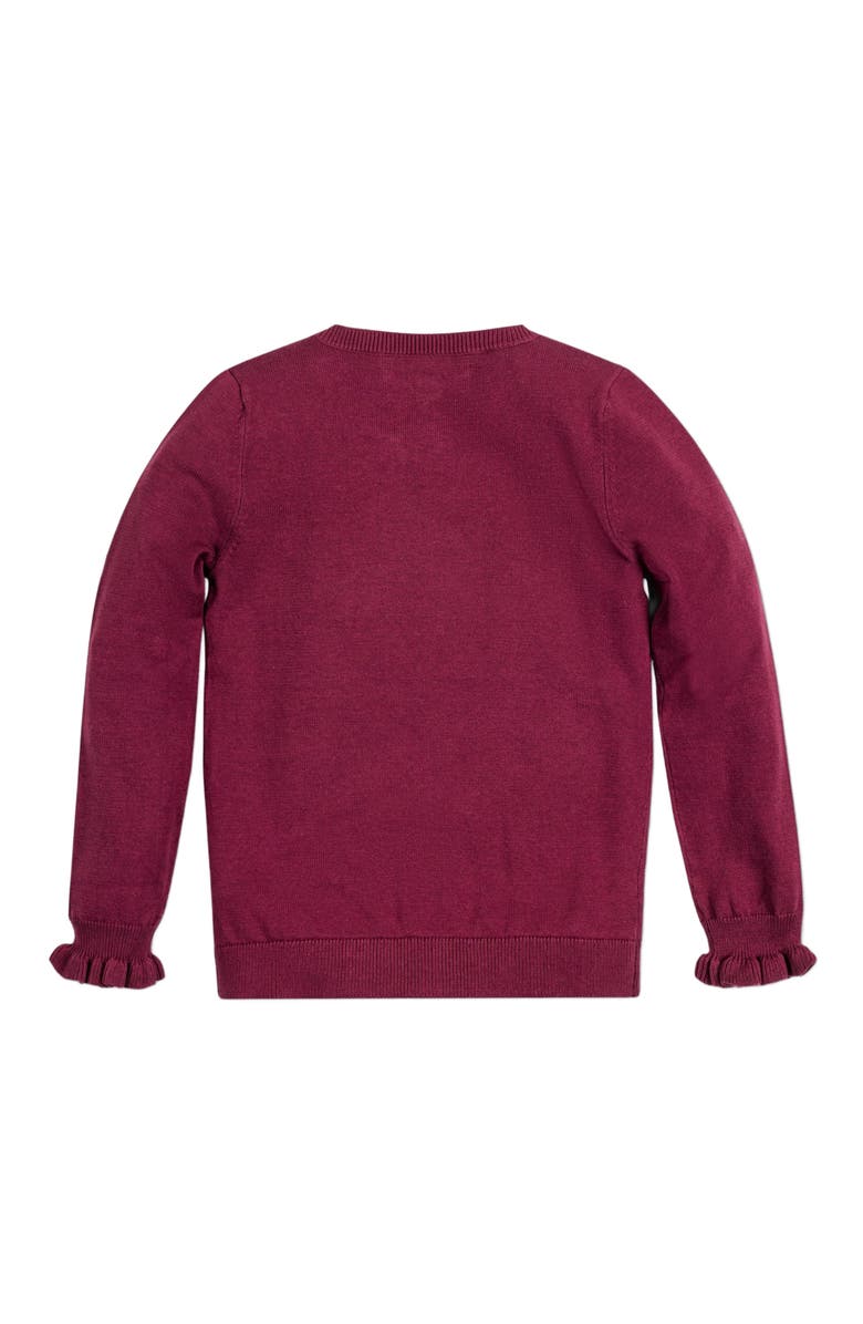 Hope & Henry Baby Girls' Organic Ruffle Henley Sweater, Infant, Alternate, color,