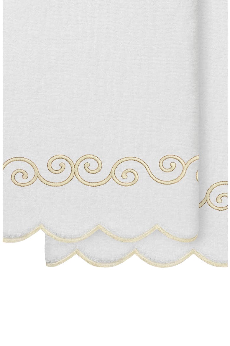 Symmetra Scallop 2-Piece Bath Towel Set, Alternate, color, WHITE/ BEIGE