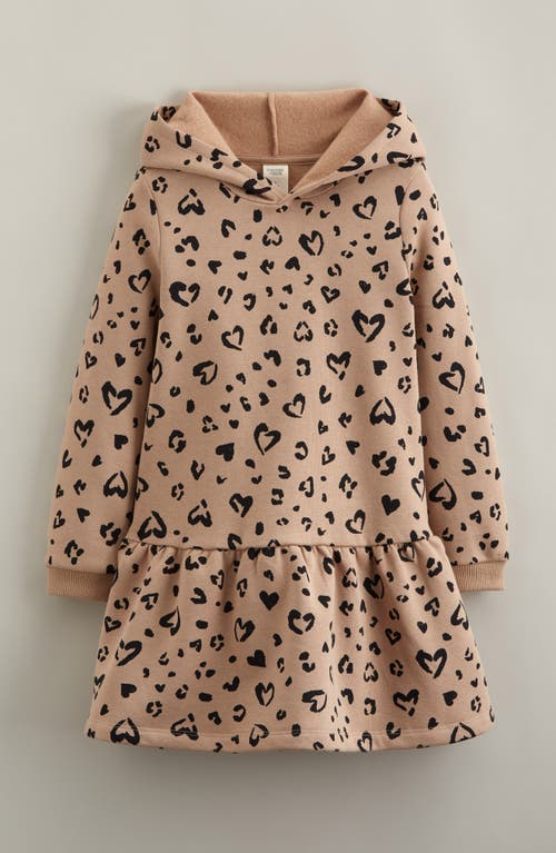 Tucker + Tate Kids' Long Sleeve Hooded Fleece Sweatshirt Dress In Animal Print