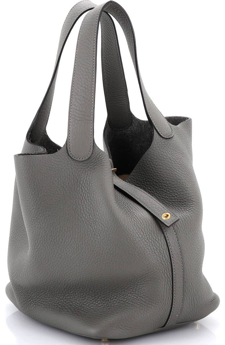 Pre-Owned Hermes Picotin Lock Bag Clemence MM, Alternate, color, Gris Meyer