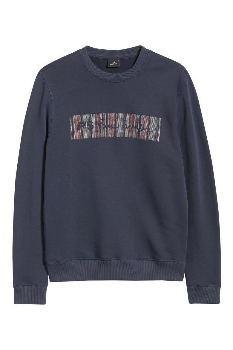 Regular Fit Embroidered Graphic Sweatshirt, Alternate, color, VERY DARK NAVY