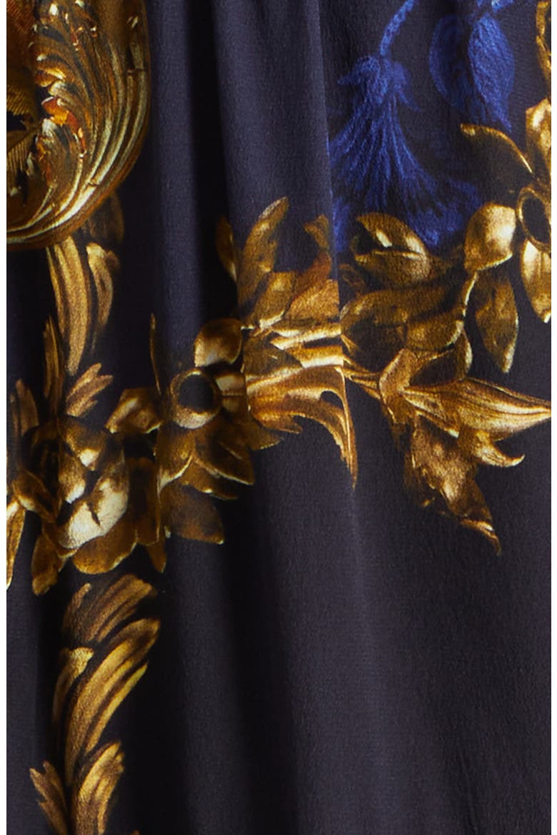 Beaded Print Long Sleeve Silk Dress, Alternate, color, NOTES FROM THE BLUE ROOM