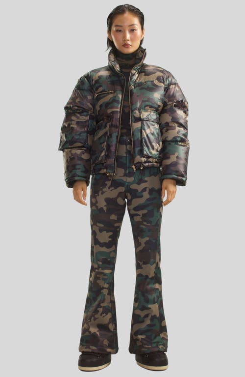 Cynthia Rowley Backcountry Puffer Jacket In Green Camo