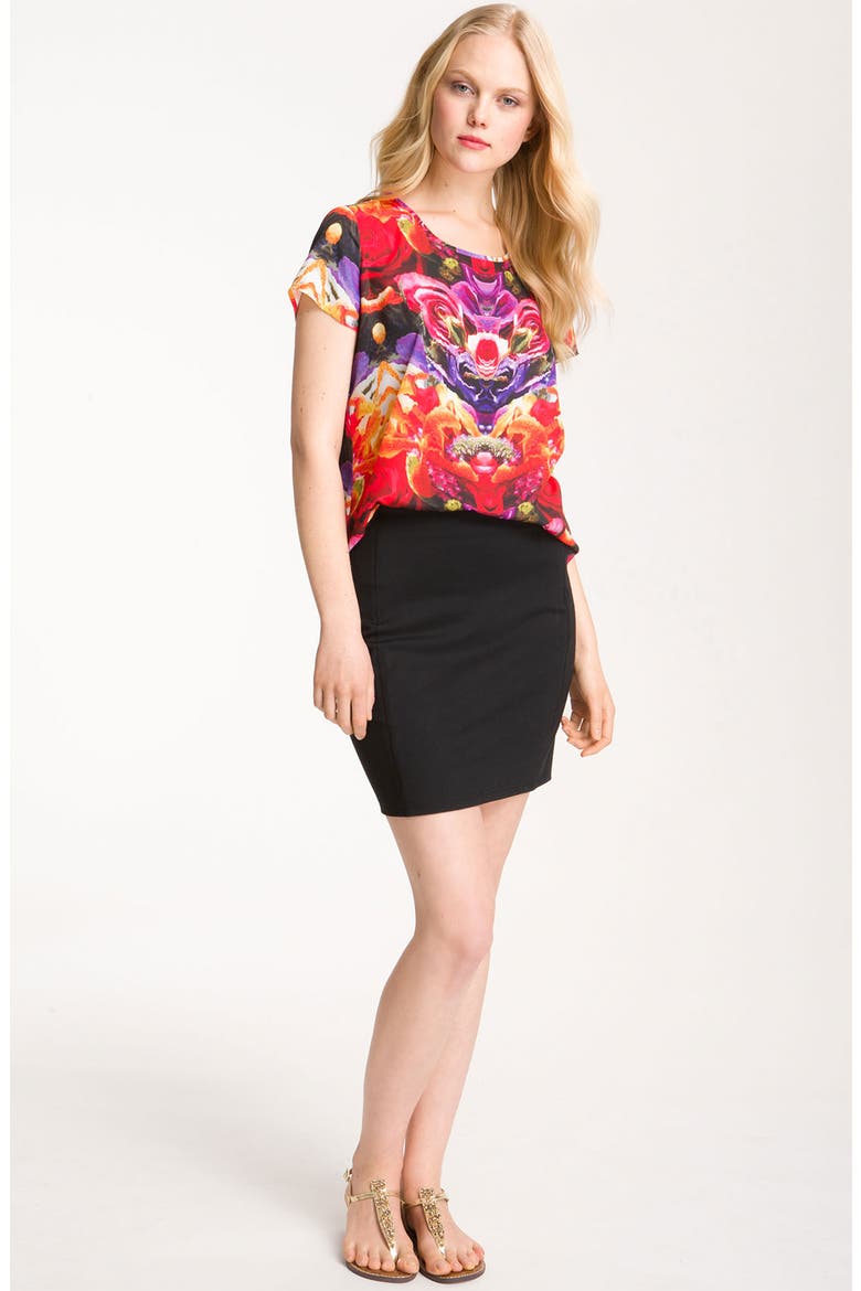 High-Low Digital Print Tee, Alternate, color, FLORAL PRINT