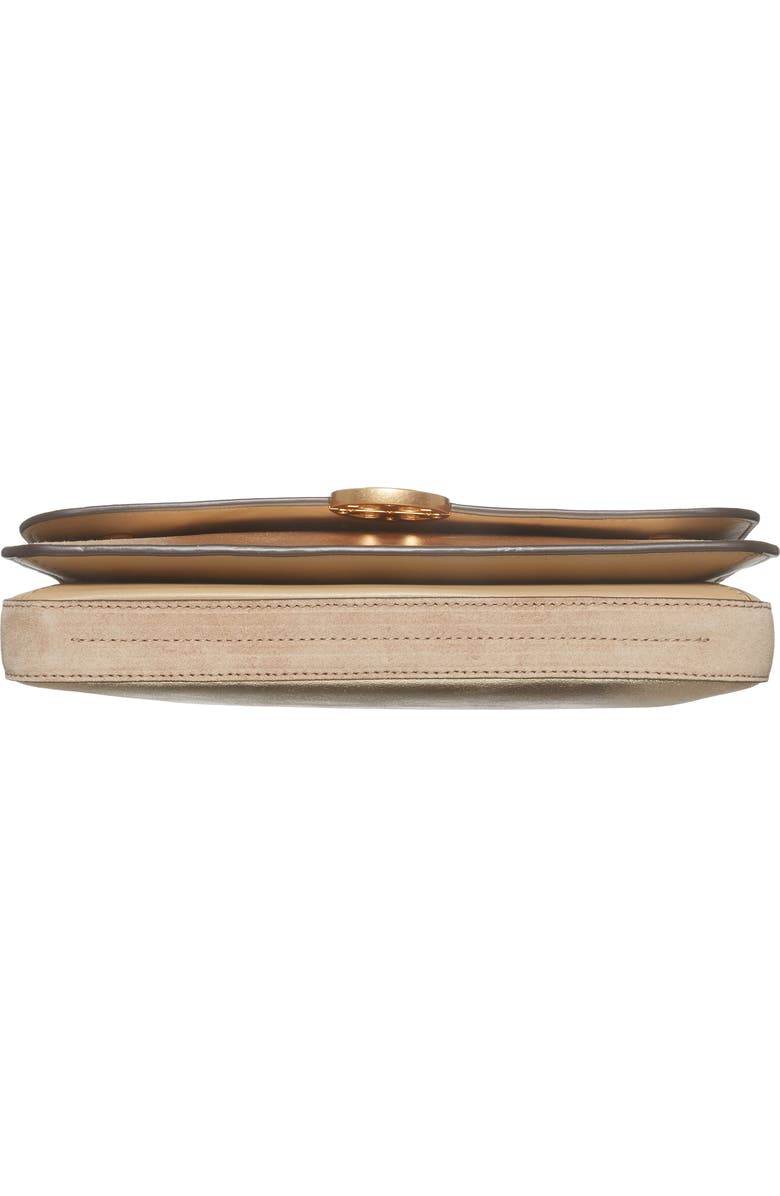 Tory Burch Chelsea Convertible Metallic Leather Clutch, Alternate, color,