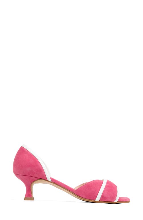 Patricia Green Parker D'orsay Kitten Heel Sandal In Pink/white