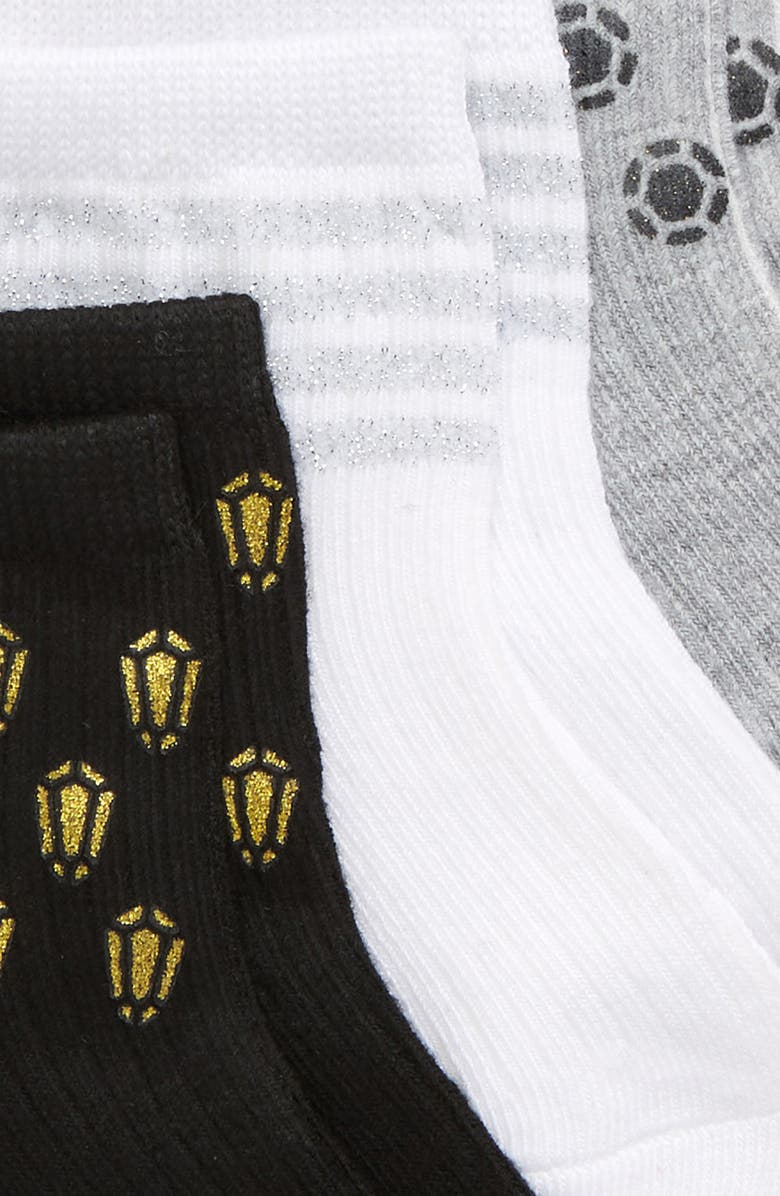 Nordstrom Kids' Assorted 3-Pack Ankle Socks, Alternate, color, 