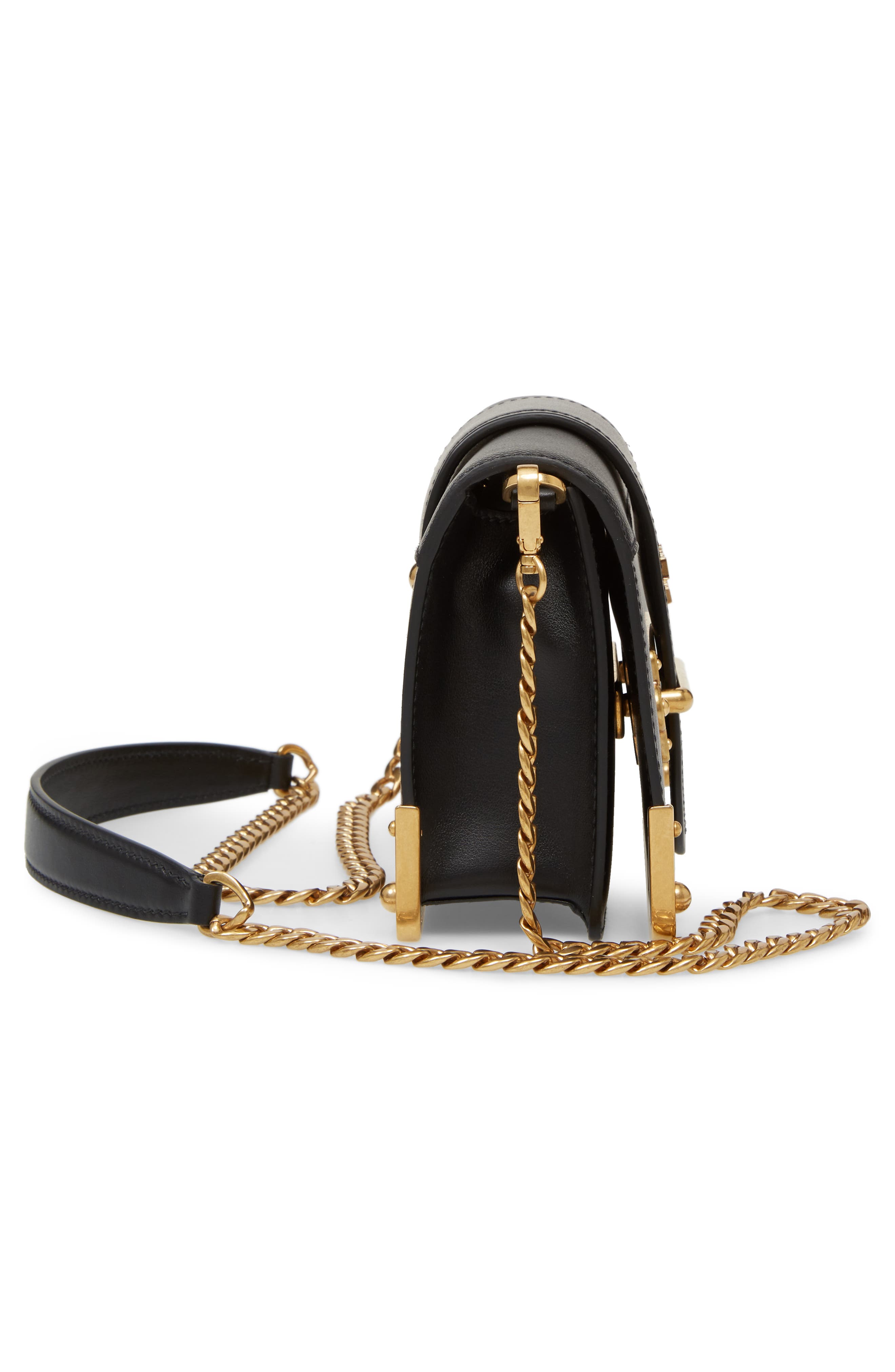 Small Cahier Calfskin Leather Shoulder Bag, Alternate, color, NERO