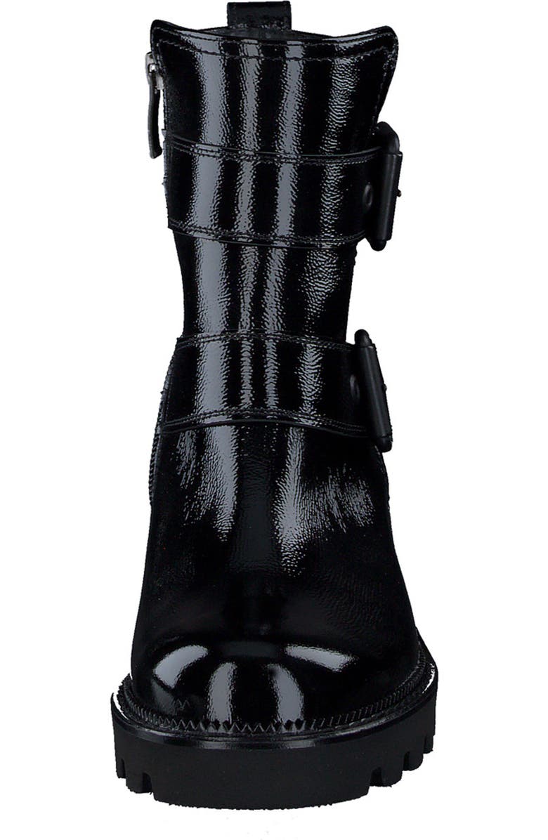 Paul Green Balboa Moto Boot, Alternate, color, Black Crinkled Patent