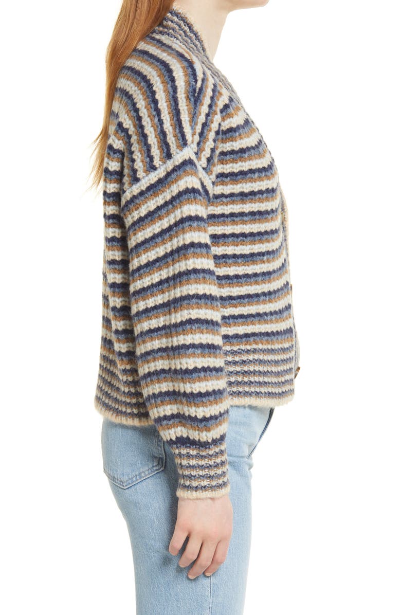 Madewell Waller Stripe Crop Cardigan, Alternate, color, 