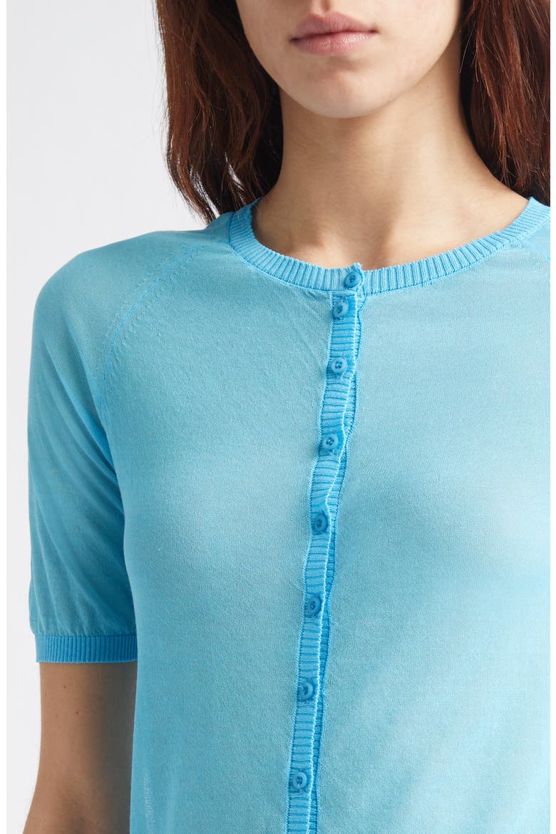 Patinela Sheer Organic Cotton Blend Cardigan, Alternate, color, BLUE