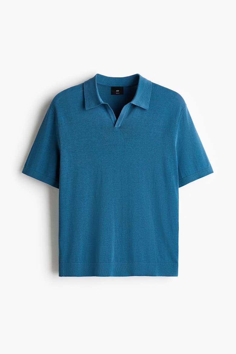 Regular Fit Silk-blend Polo Shirt, Alternate, color, Blue