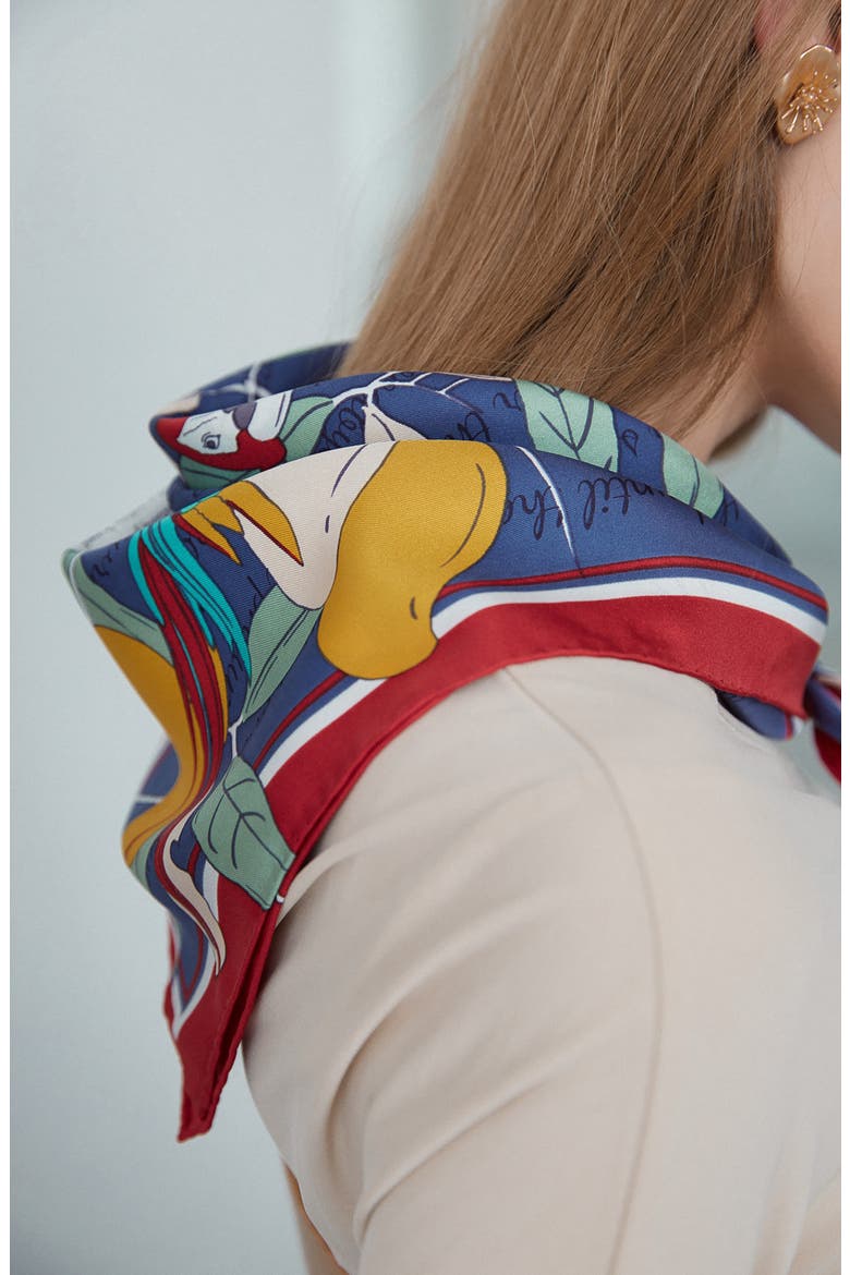 El Amor Silk Bandana, Main, color, RED