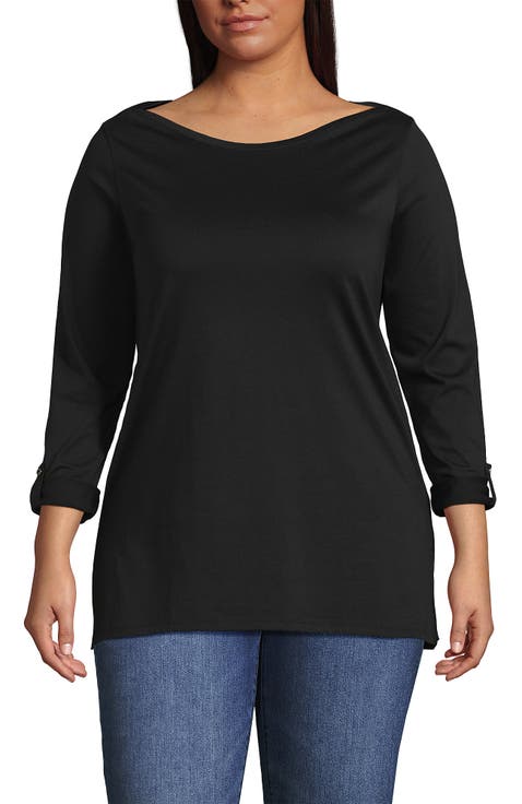 Supima Cotton Adjustable 3/4 Sleeve Boatneck Tunic