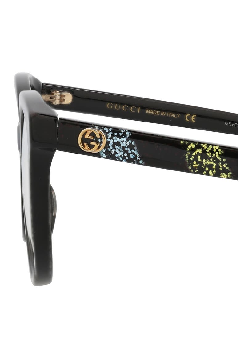 53mm Round Optical Glasses, Alternate, color, BLACK MULTICOLOR TRANSPARENT