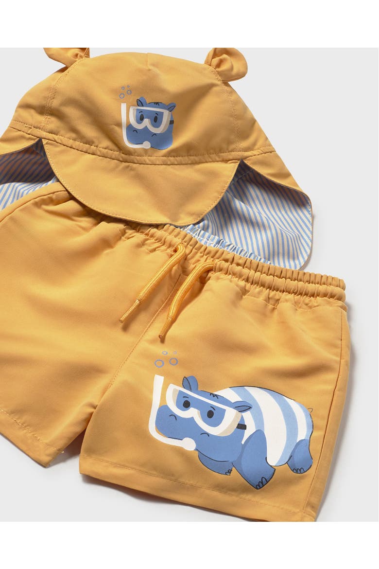 Swimwear Set with Eared Hat, Alternate, color, Yellow