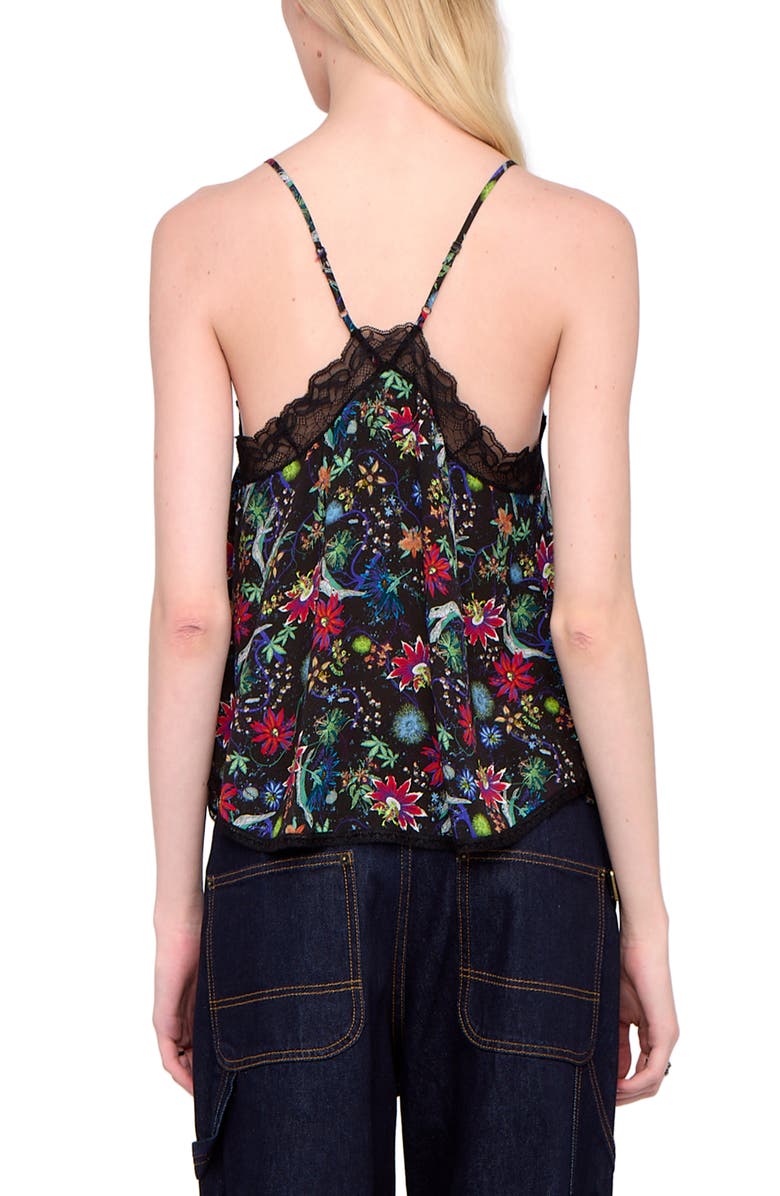 Zadig & Voltaire Christy Virgin Garden Print Camisole, Alternate, color, Encre