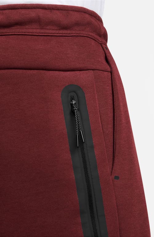 Nike Tech Fleece Open Hem Sweatpants In Burgundy