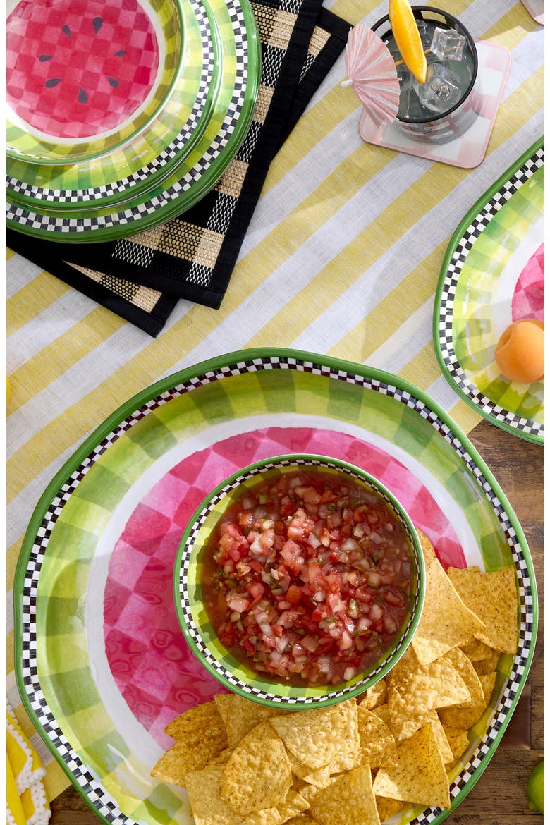 Watermelon Large Melamine Platter, Alternate, color, GREEN