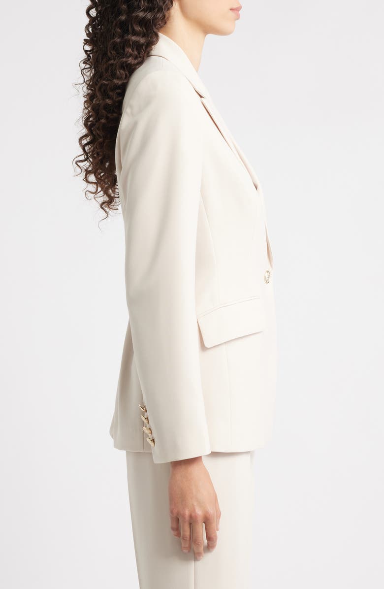 Elie Tahari The Ashton Ruched Back One-Button Blazer, Alternate, color, Gold Straw