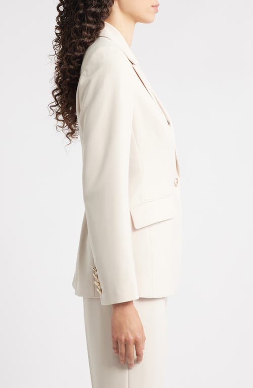 Elie Tahari The Ashton Ruched Back One-button Blazer In Neutral