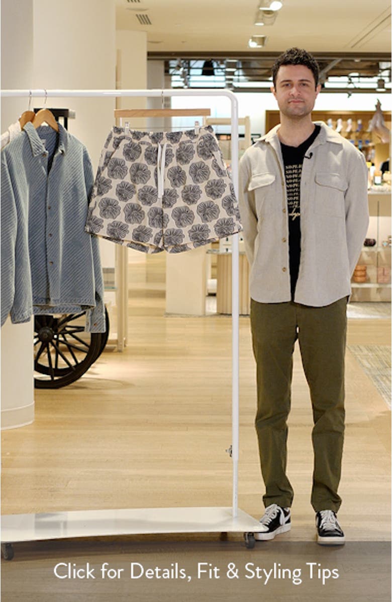 Hibiscus Floral Drawstring Shorts, sales video thumbnail