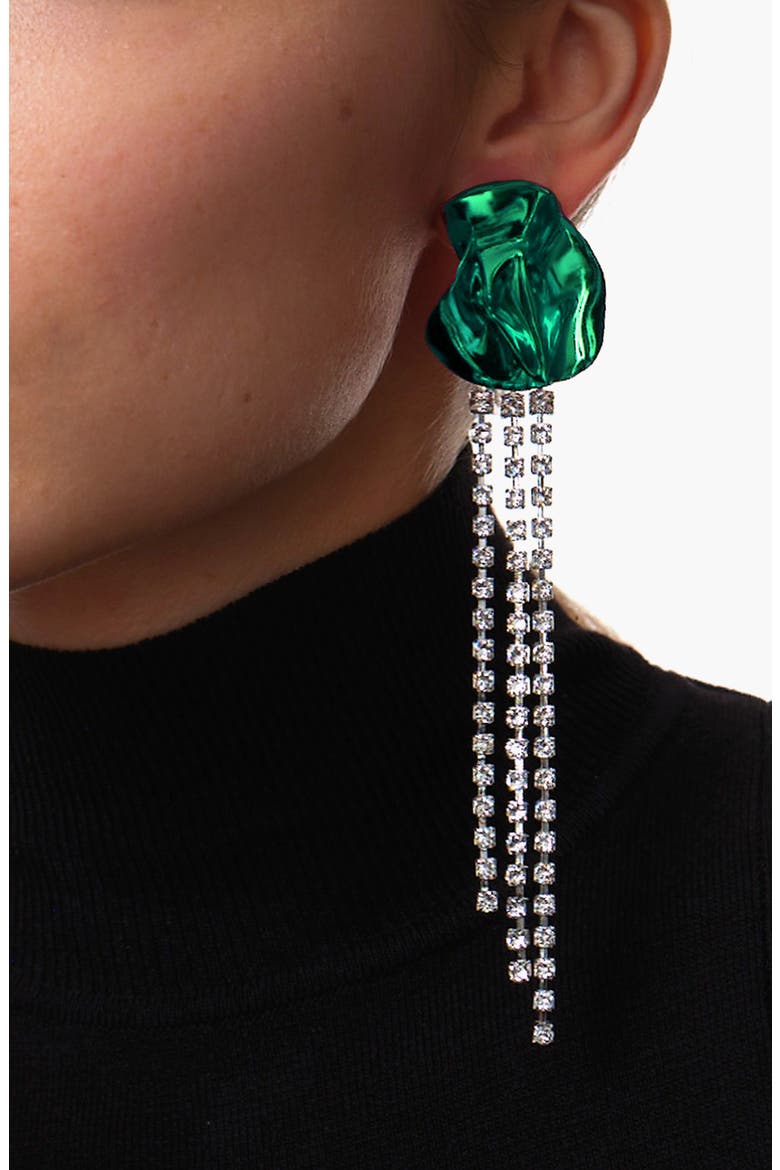 Georgia Crystal Drop Earrings, Alternate, color, EMERALD