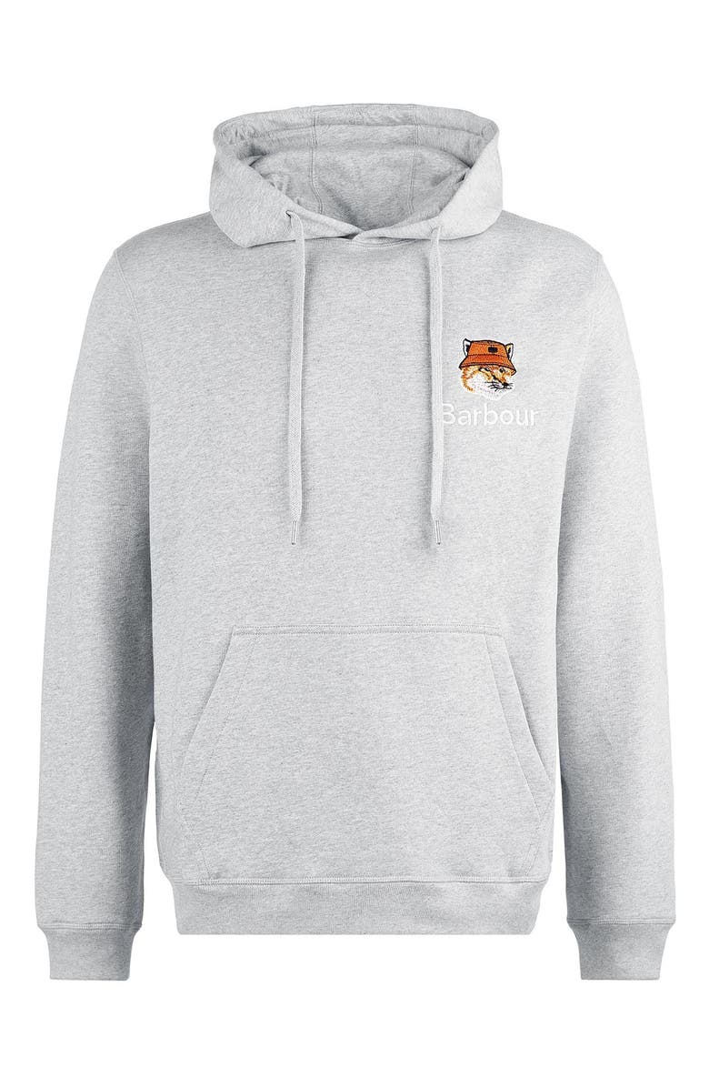 Barbour x Maison Kitsuné Logo Graphic Cotton Fleece Hoodie, Alternate, color, 