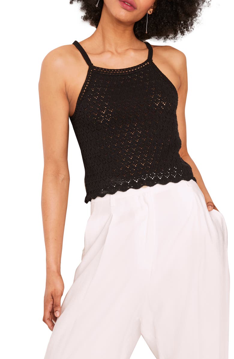 French Connection Nora Crochet Sleeveless Top, Main, color, 