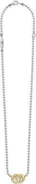 LAGOS Signature Caviar Two-Tone Interlocking Diamond Pendant Necklace