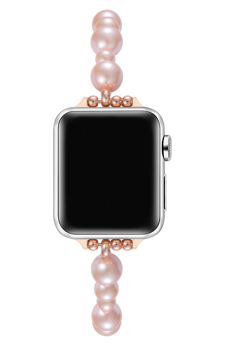 The Posh Tech Maeve 38mm Imitation Pearl Apple Watch<sup>®</sup> Bracelet Watchband, Alternate, color, 