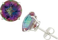 FZN 10K White Gold Solitaire Stud Earrings