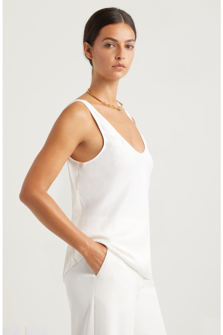 Satin Scoop Neck Tank, Alternate, color, IVORY TOFU