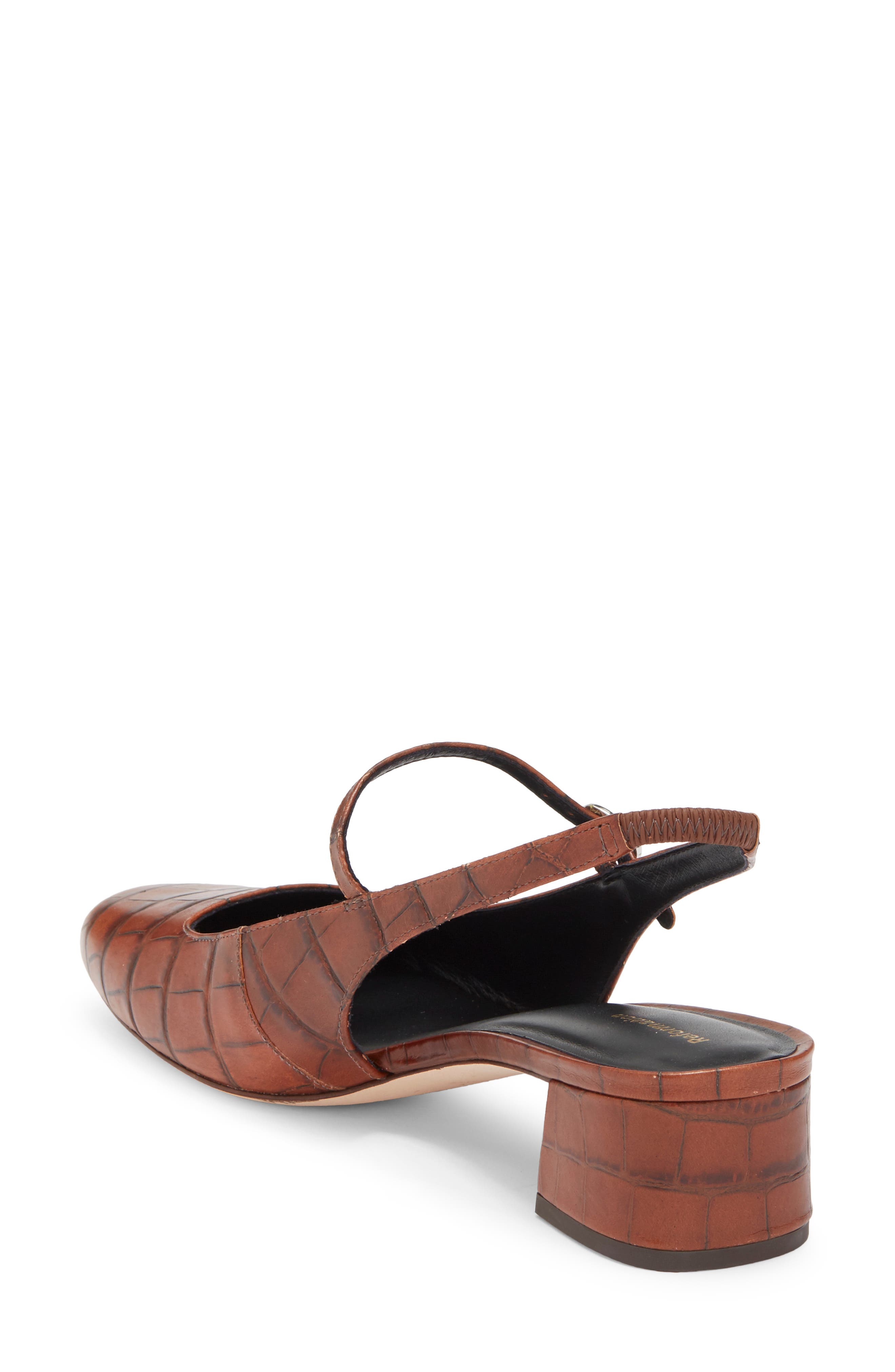 Maddox Croc Embossed Leather Slingback Pump, Alternate, color, BROWN CROC-EFFECT