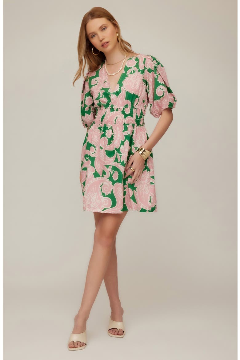 Penelope Shirred Waist Dress, Alternate, color, PAISLEY