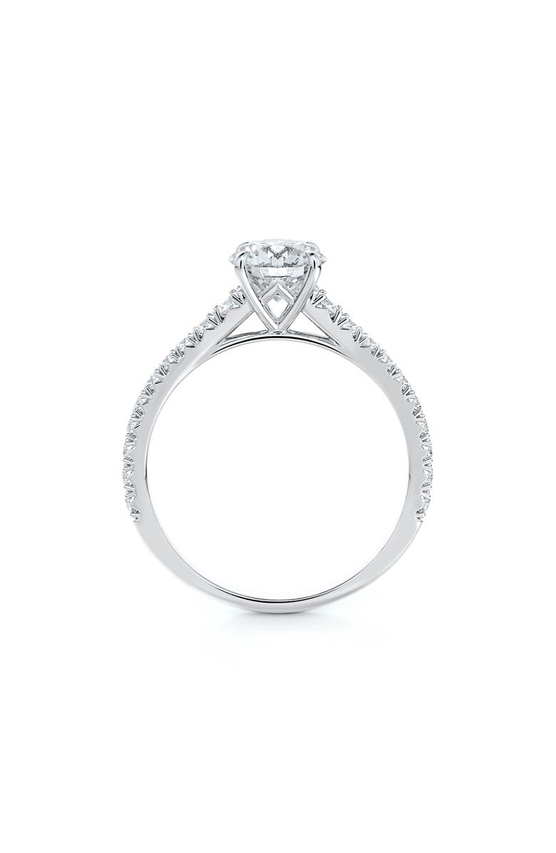 De Beers Forevermark Icon<sup>™</sup> Setting Round Diamond Engagement Ring with Diamond Band, Alternate, color,