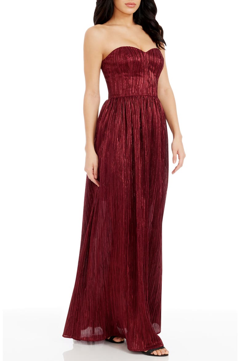 Audrina Strapless Gown, Alternate, color, PORT