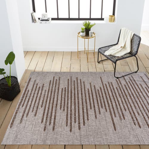Jonathan Y Zolak Berber Stripe Geometric Indoor/outdoor Area Rug In Beige/brown