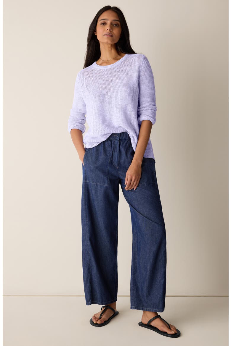 Textured Crewneck Organic Linen & Cotton Sweater, Alternate, color, LFRST