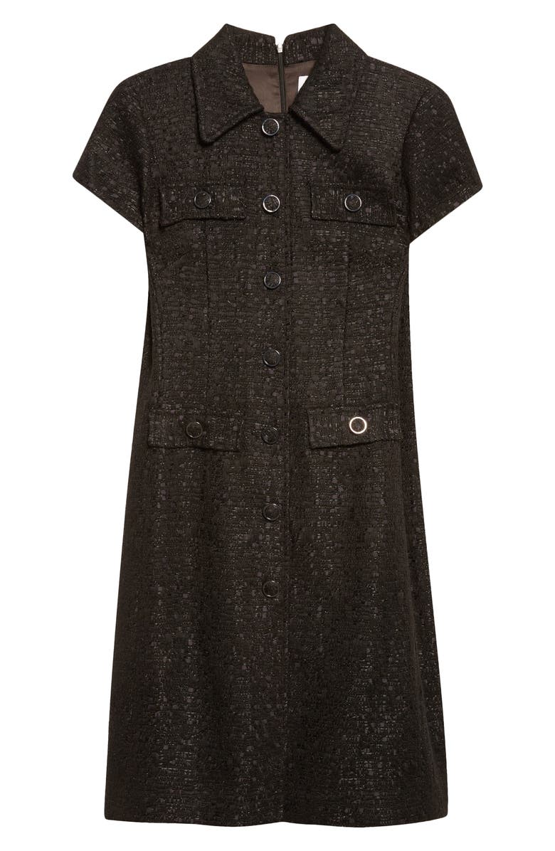 ST. JOHN Metallic Tweed Shirtdress, Alternate, color, Black
