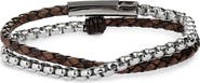 Jonas Studio Braided Leather & Chain Double Wrap Bracelet