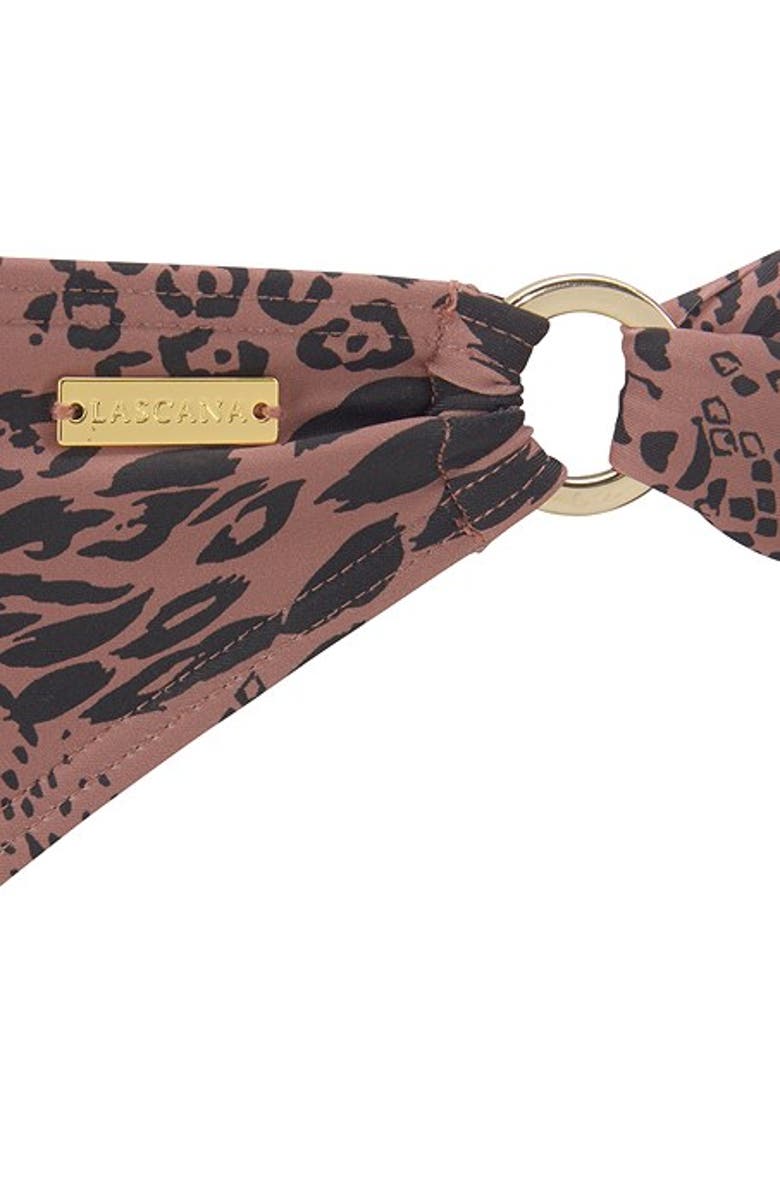 LASCANA Ring Detail Leopard Print Bikini Bottom, Alternate, color, Brown Print