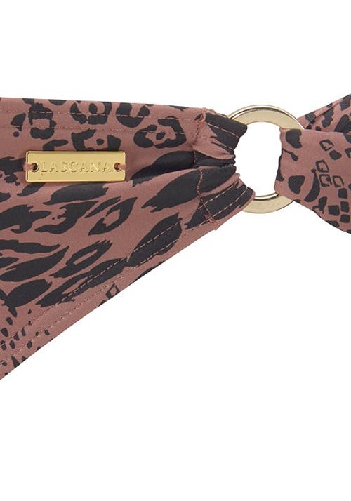 Lascana Ring Detail Leopard Print Bikini Bottom In Brown