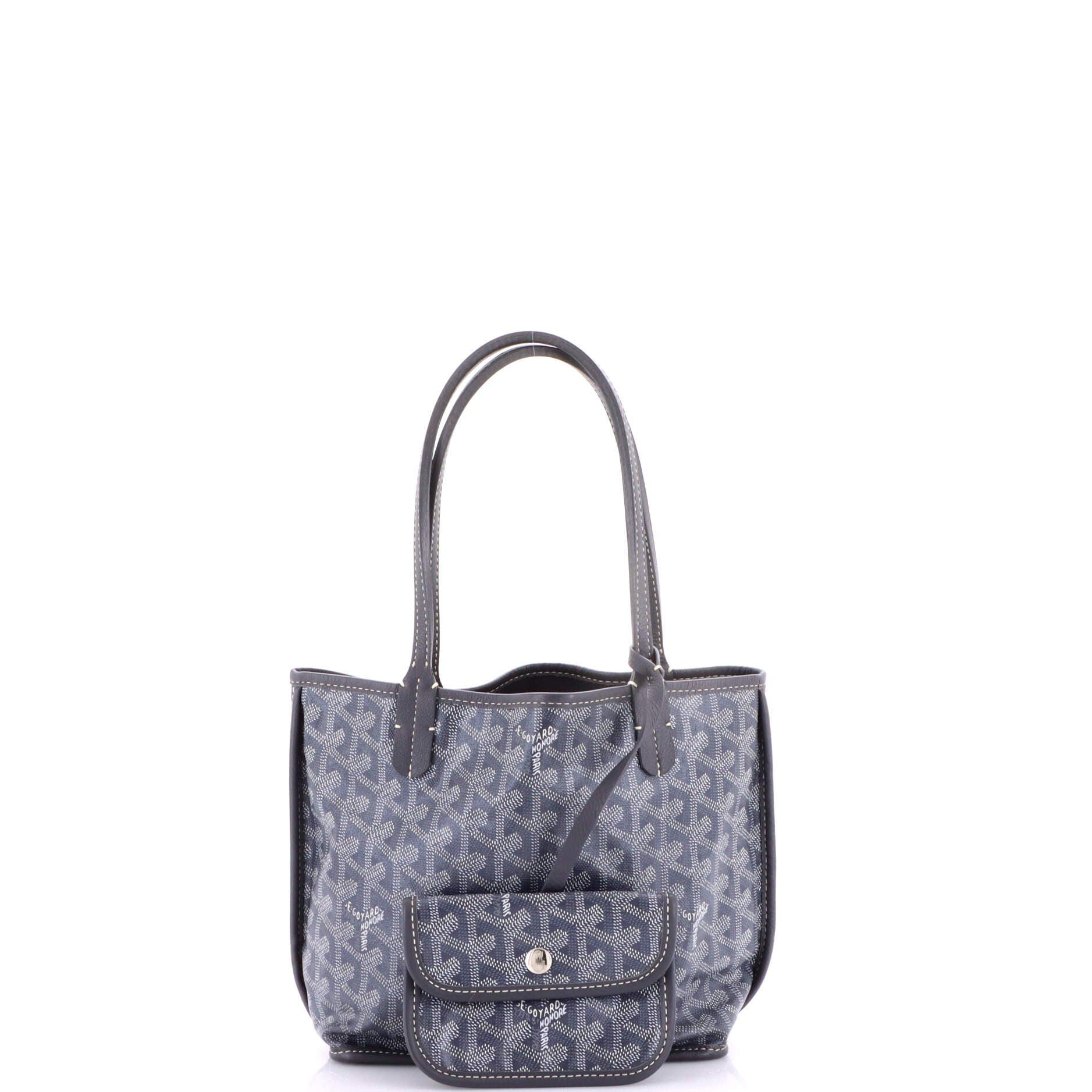 Pre-Owned Goyard Anjou Reversible Tote Coated Canvas Mini, Alternate, color, Gray