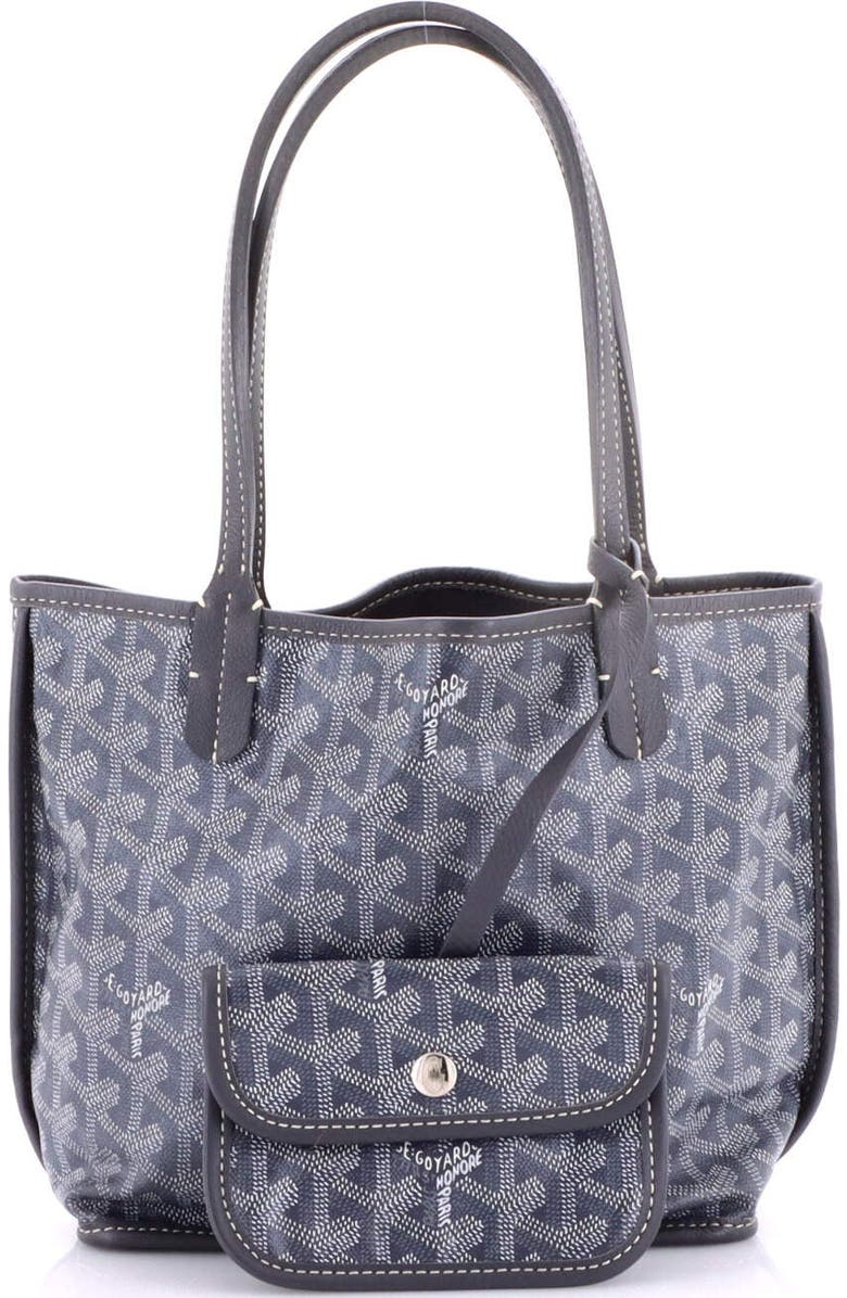 Pre-Owned Goyard Anjou Reversible Tote Coated Canvas Mini, Alternate, color, Gray