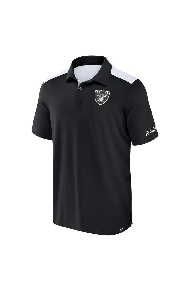 FANATICS Men's Fanatics Black/White Las Vegas Raiders Colorblock Polo, Alternate, color, Black